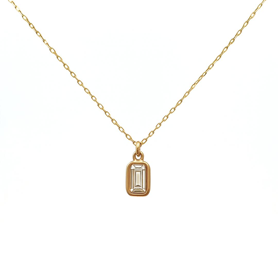 Baget Taşlı Minimal Kolye