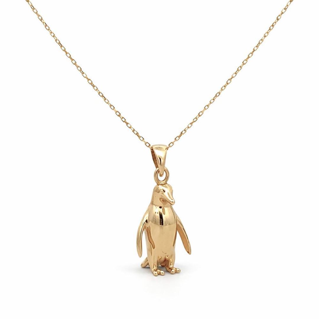 Penguen Figürlü Altın Kolye (2*0.5Cm)