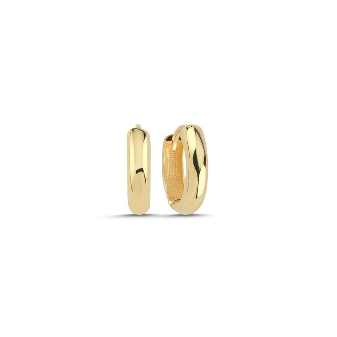 Orta Boy Sade Oval Halka Küpe (1,6x1,6 cm 3 mm)