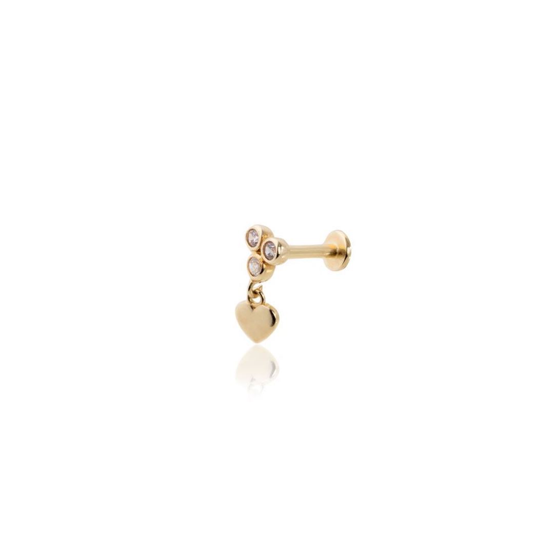 Kalp Damla Taşlı Piercing